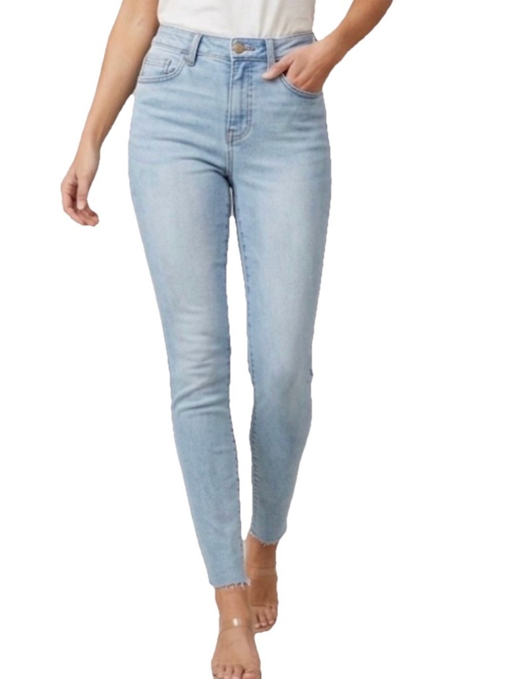 Black Pearl Denim Los Angeles Women's Cotton Light Blue Frayed Jeans Size 3